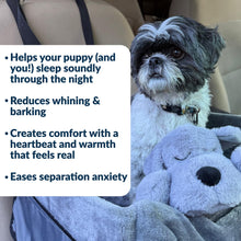 Load image into Gallery viewer, Snuggle Puppy Junior Heartbeat Puppy Toy - Heartbeat Puppy for Dogs - Pet Anxiety Relief and Calming Aid - Comfort Dog Toy - Behavioral Training and Sleep Aid Cuddle Buddy - Black