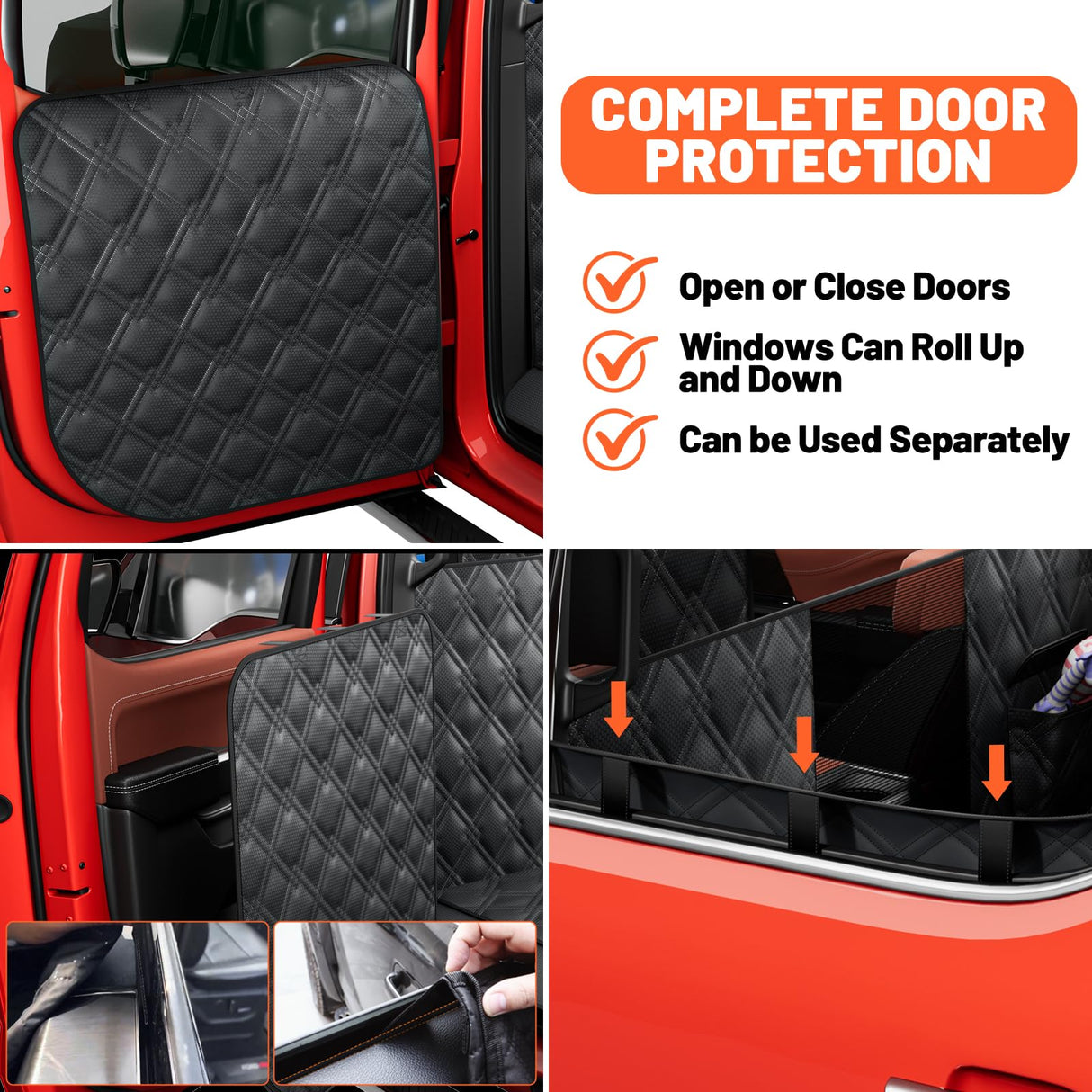 Surfcabin Floor XL Dog Hammock for Truck, Waterproof Trucks Pet Seat Cover with Door Protection, Sturdy Back Seat Extender for Dogs Compatible with Full Size Crew Cab Trucks Like F150, GMC & More