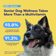 Load image into Gallery viewer, NAD+ Precursor & Senior Dog Supplement - 90 Soft Chews & Vitamins - NMN Alternative for Longevity, Anti-Aging & Energy - Nicotinamide Riboside, Resveratrol, Quercetin, Made with Pasture-Raised Chicken