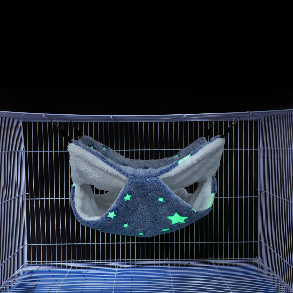 Mogoko Noctilucent Luminous Guinea Pig Rat Hammock Bunkbed Hanging Tunnel and Soft Bed Mat for Ferret Hedgehog Squirrel Hideout Cage Accessories (Tunnel and Bunkbed Hammock)