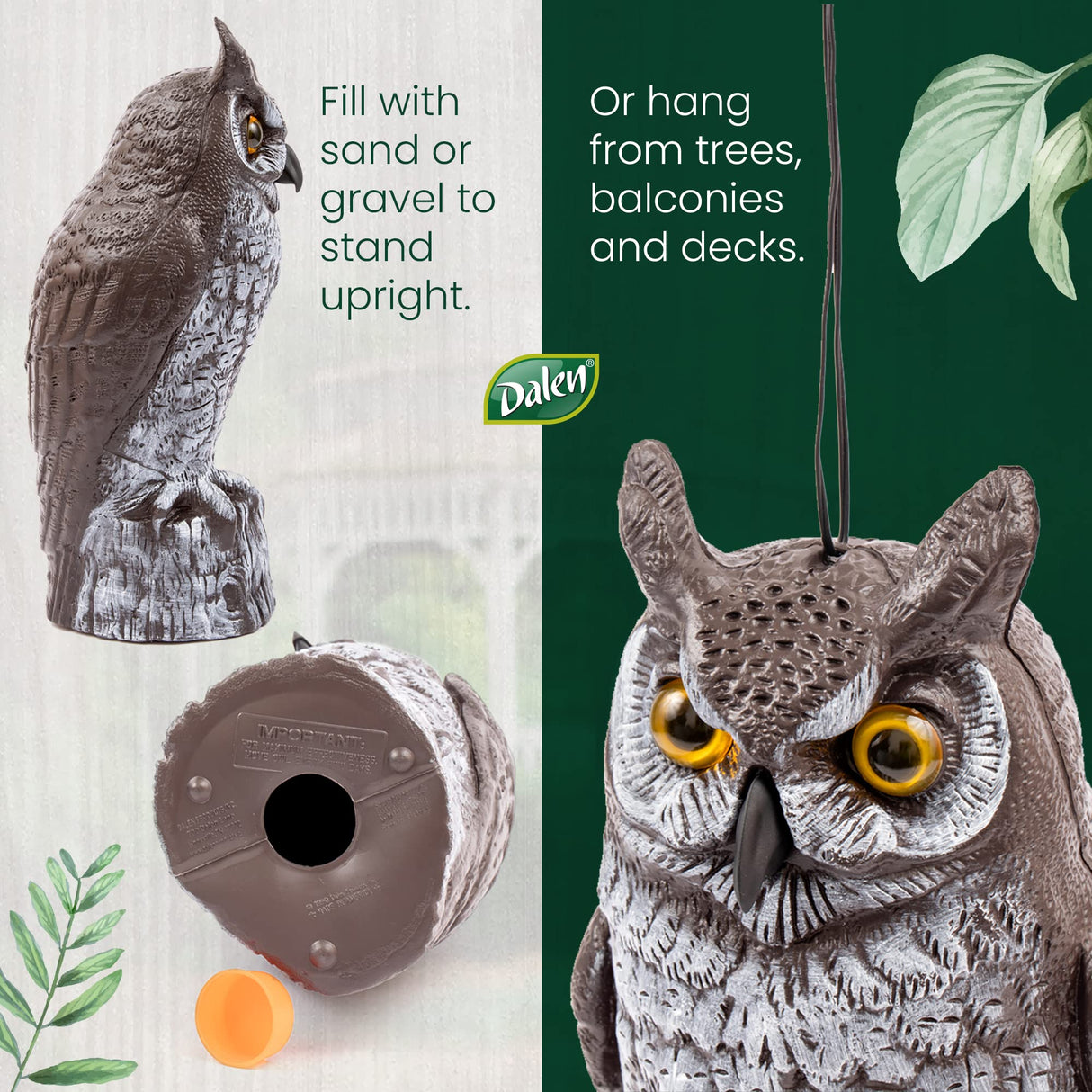 Dalen OW6 Natural Enemy Horned Owl Scarecrow