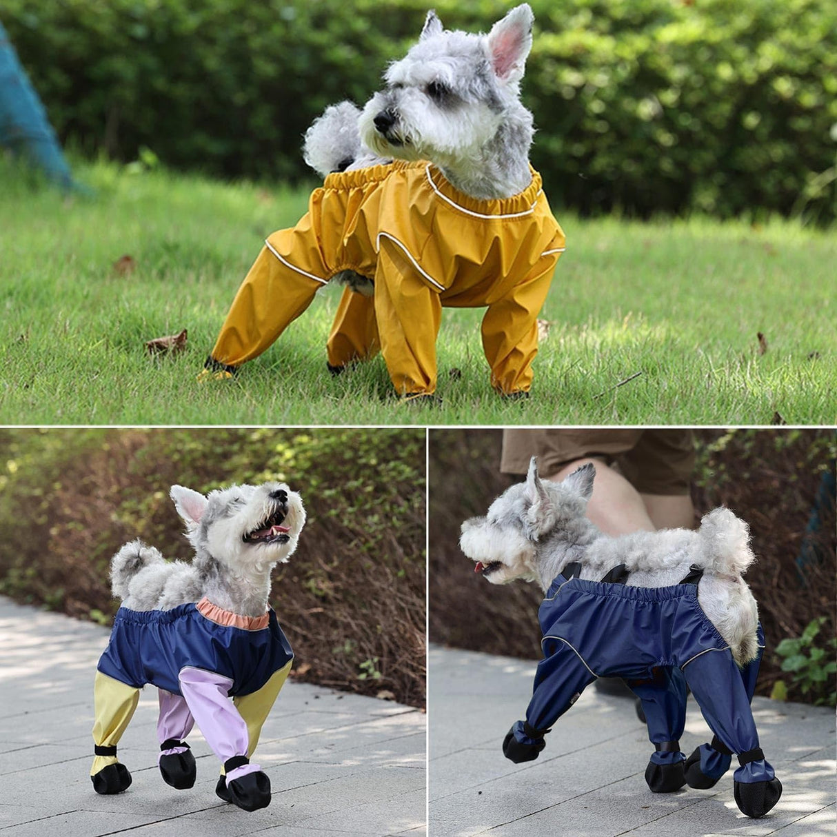 Dog Boots Leggings Waterproof Dog Pants Anti-Slip Dog Shoes Pet Paws Protector Dirty-Proof Dog Outdoor Walking Running Hiking Booties (Yellow, Medium)