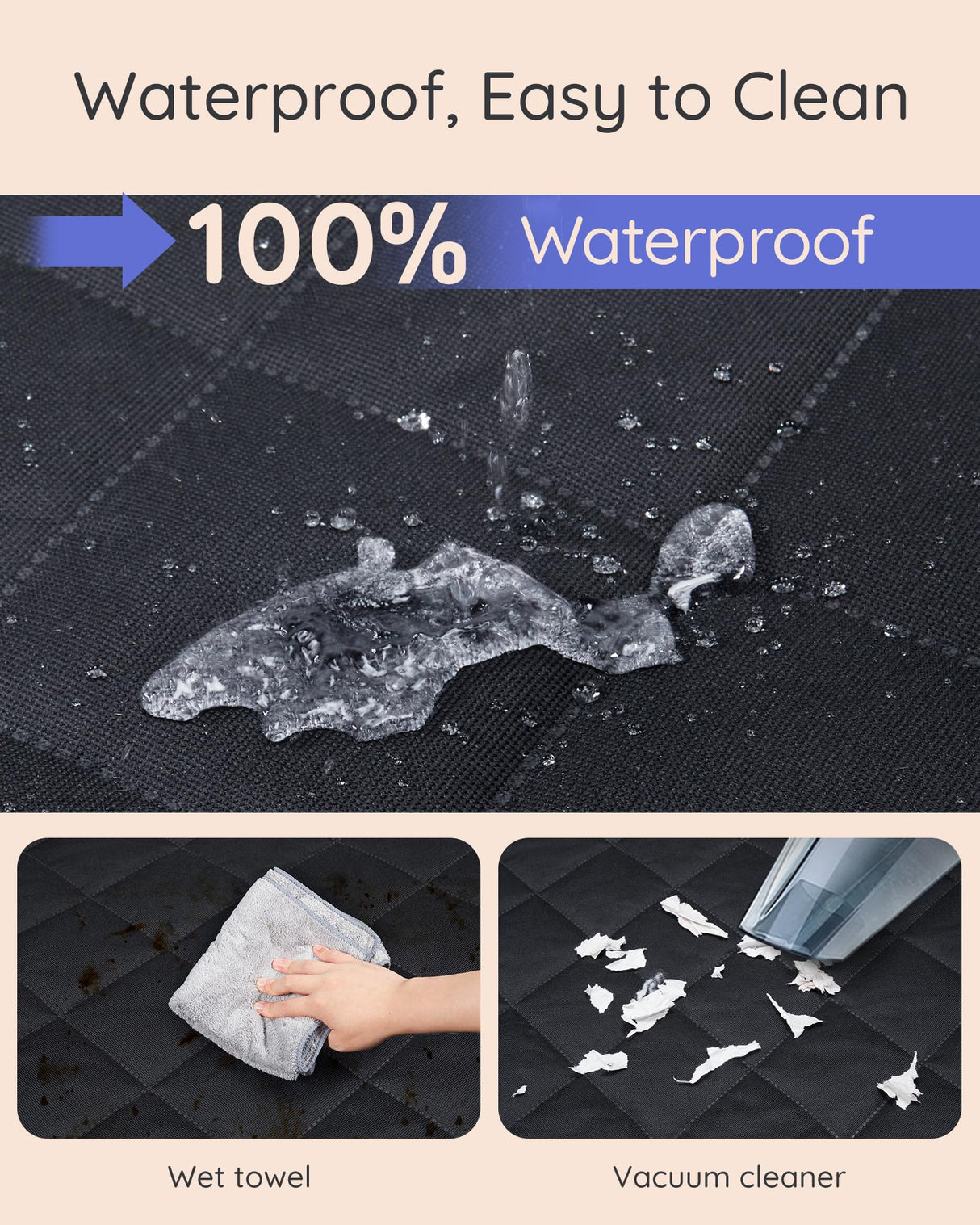 NOBLE DUCK SUV Cargo Liner Waterproof Scratch-Resistant for Dogs Pet Trunk Mat with Non-Slip Bumper Flap Protector Heavy-Duty Cover for Sedans SUV