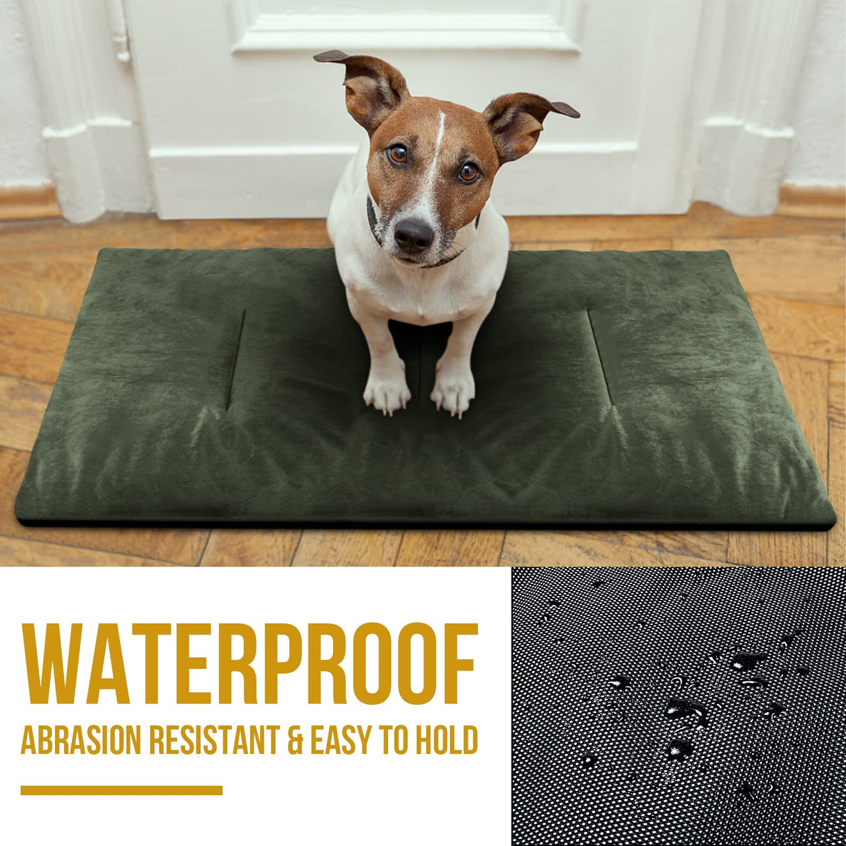 ONETIGRIS Travel Dog Bed - Portable, Washable, Waterproof Anti-Slip Dog Camping Bed, 3.6ft by 2.2ft Outdoor Indoor Bed Mat Cushioned Plush Warm Puppy Mattresses
