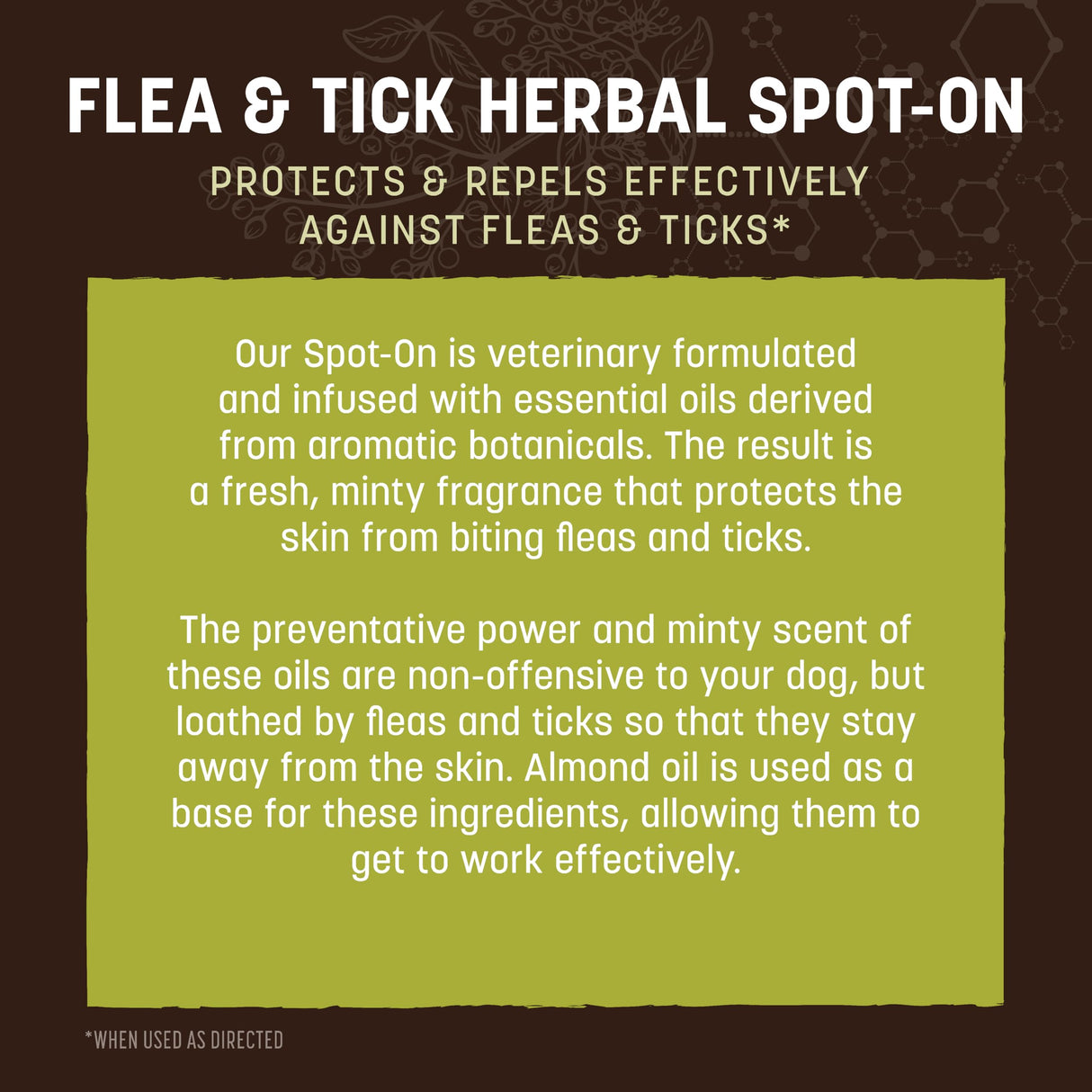 Earth Animal Apothecary Natural Flea & Tick - Herbal Spot-On for Large Dogs - 3 Applications (3 Month Supply)