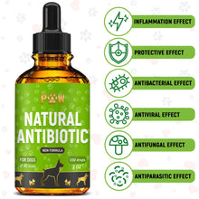Load image into Gallery viewer, Dog Antibiotics for Infections, Cough, & Teeth Moments | Natural Antibiotics for Dogs with UTIs | Dog Allergy Relief & Canine Breath Treatment in 1 Bottle | Organic | 2 Oz