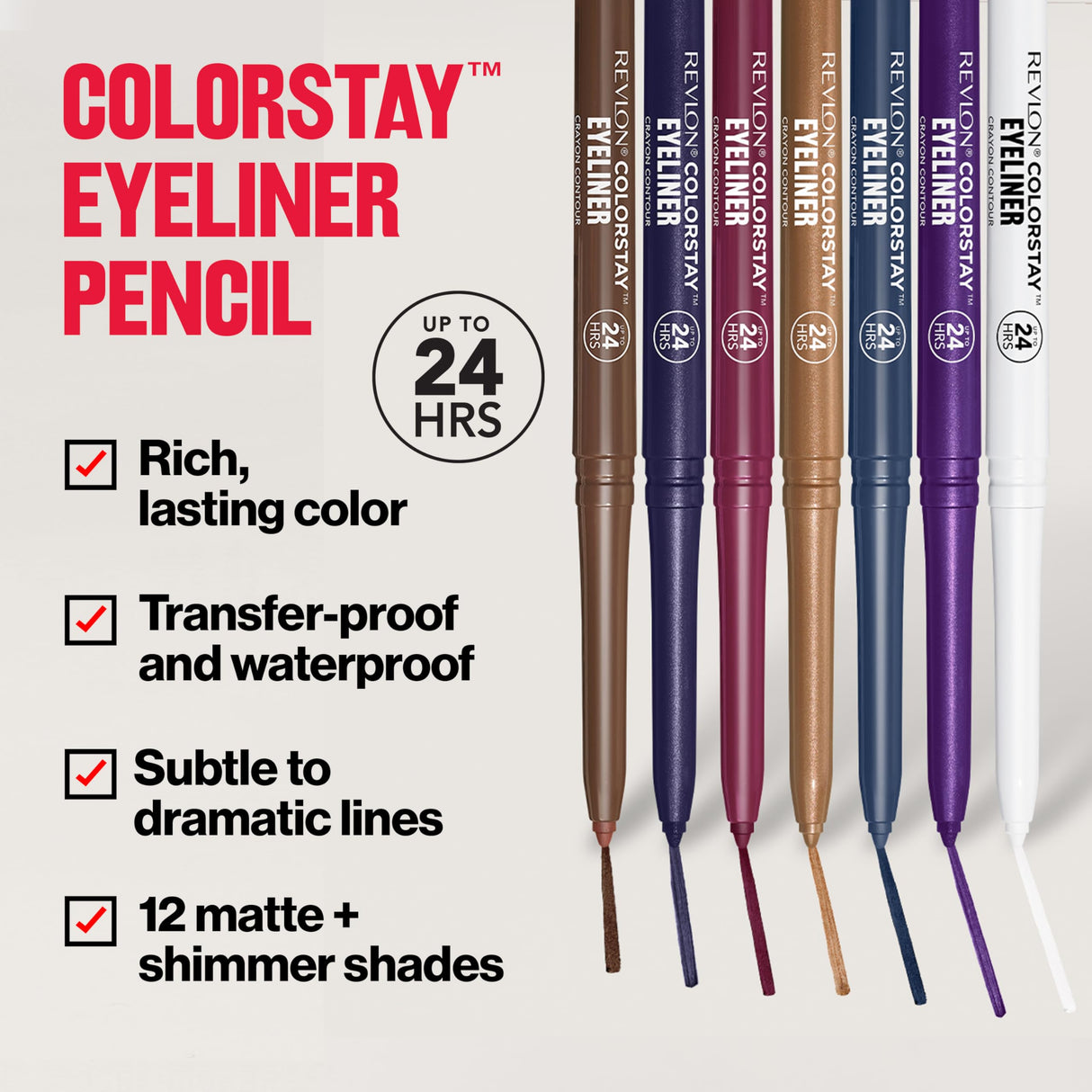 ColorStay Pencil Waterproof Eyeliner, Smudge-Proof, Eye Makeup with Built-In Sharpener, Long-Lasting, Matte Finish, 201 Black, 2 pack