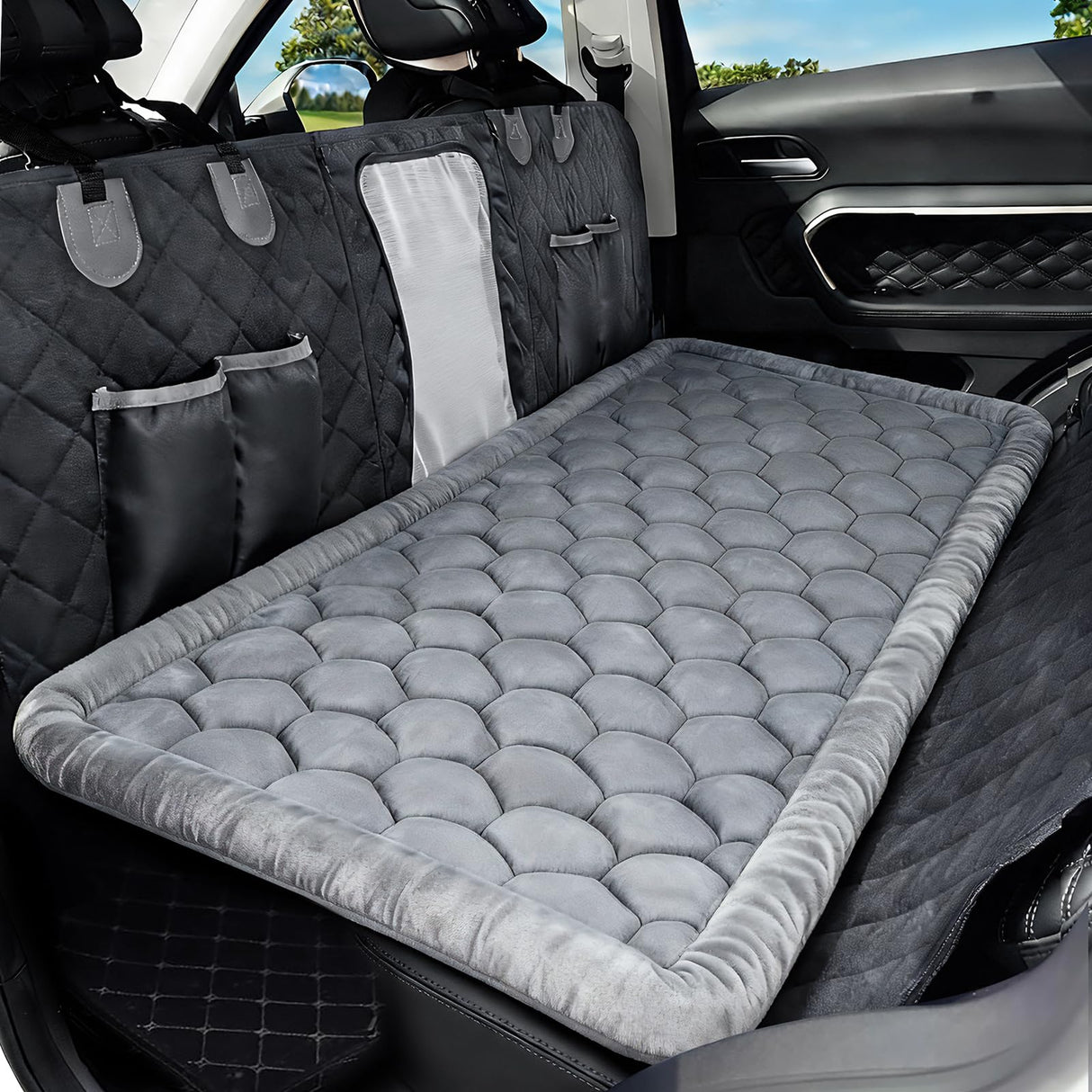 XYDongtong Dog Bed for Car,Dog Car Seat Cover for Back Seat,Non-Slip Travel Pet Mat,Nonslip Soft Durable,Fit for Backseat Extenders and Trucks SUVs (Gray)