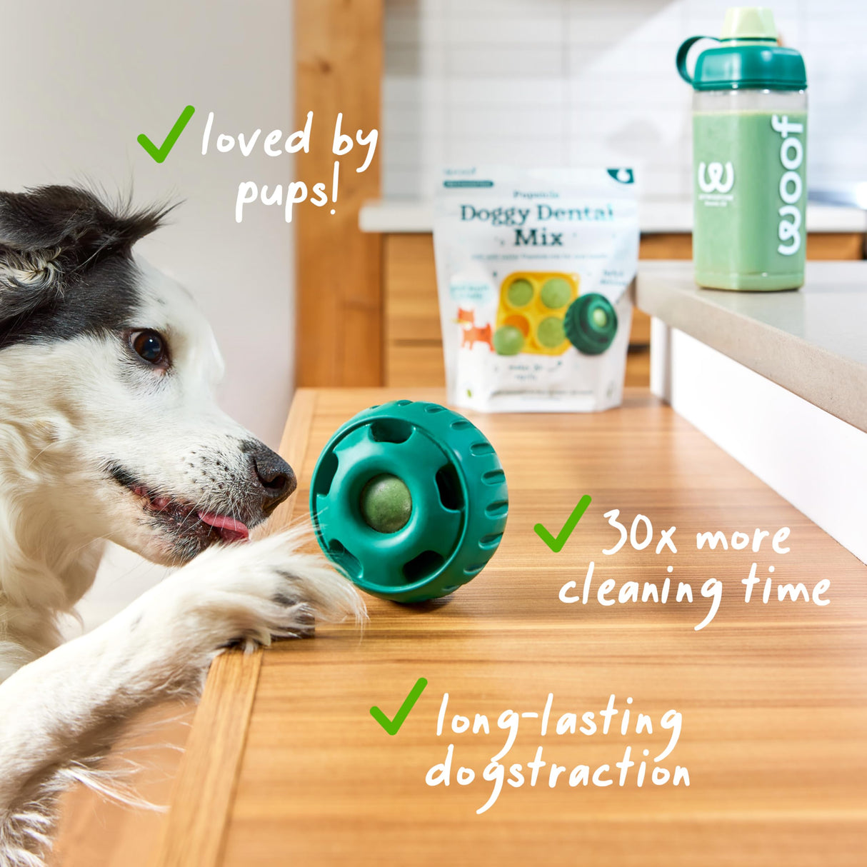 Woof Doggy Dental Pupsicle Mix - Dog Teeth Cleaning Powder for The Pupsicle - Long Lasting Postbiotic Dental Enzyme Mix to Support Oral Health for Dogs
