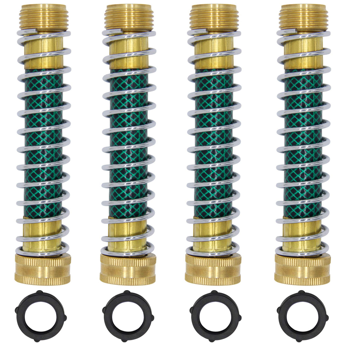 Lifynste Garden Hose Extension Adapter, Hose Kink Protector with Coil Spring, 4 Pack