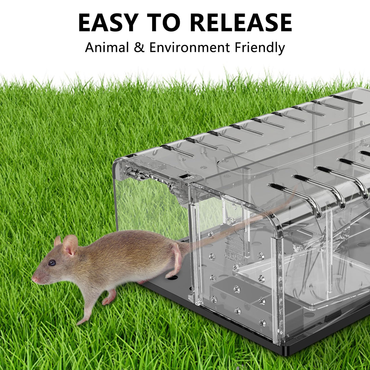 PZQZMAR Mouse Traps, Humane Mouse Trap, Easy to Set, Mouse Catcher Quick Effective Reusable and Safe for Families(2-in-1)