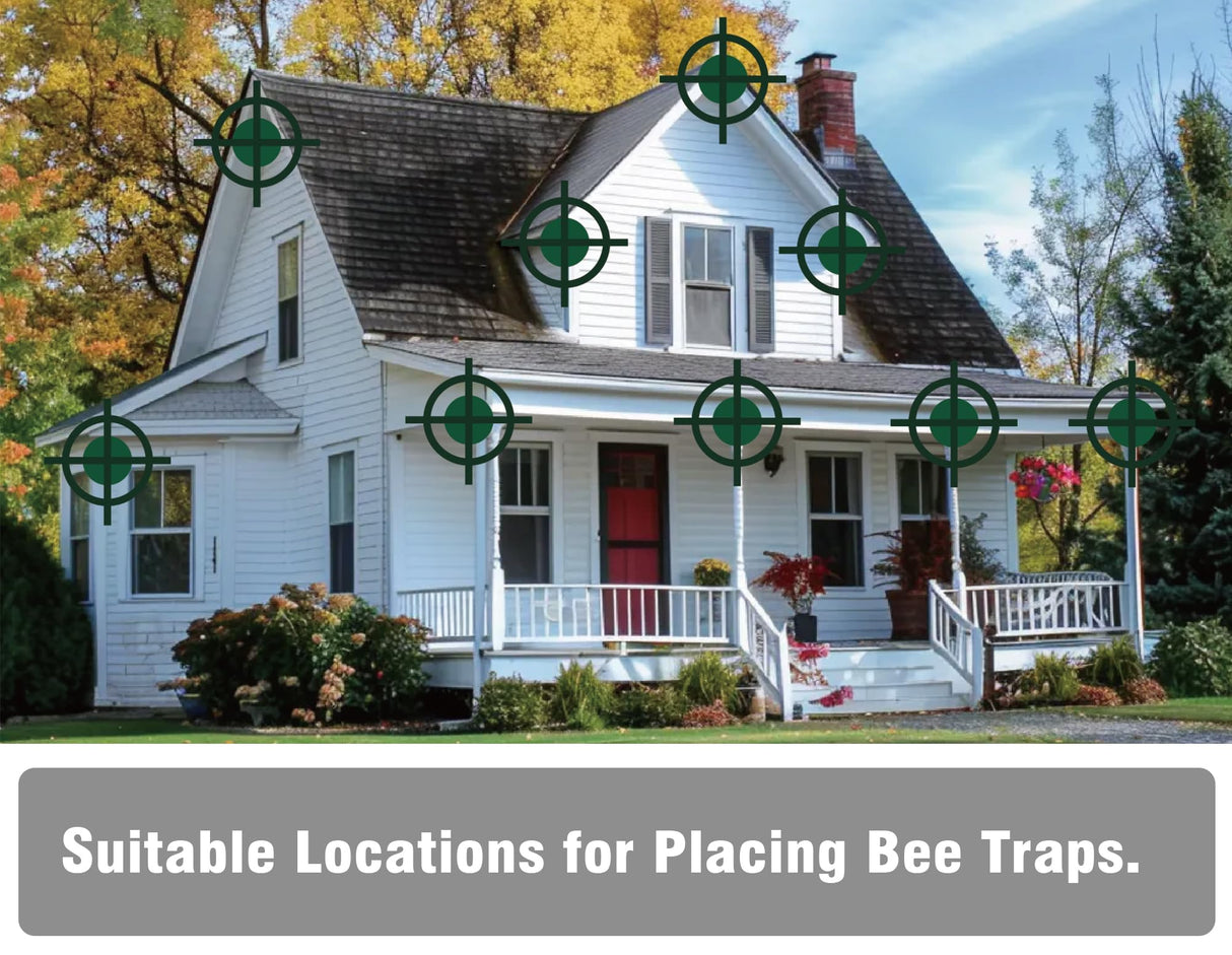 Carpenter Bee Trap for Outside - Shed Style Nature Hanging Wood Trap for Outdoor with Removable Bee Vault Plastic Jar (1 Pack)