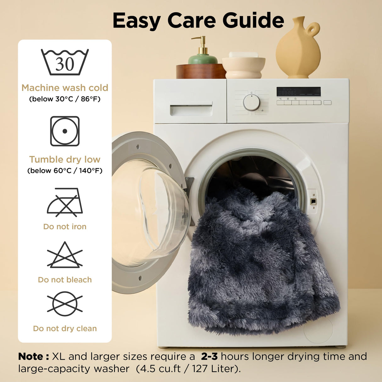 Bedsure Waterproof Dog Blankets for Medium Dogs Washable - Cat Blanket for Couch Protector Long Faux Fur, Calming Soft Reversible Throw Furniture Protection for Puppy Pet, 30"x40", Tie-dye Grey