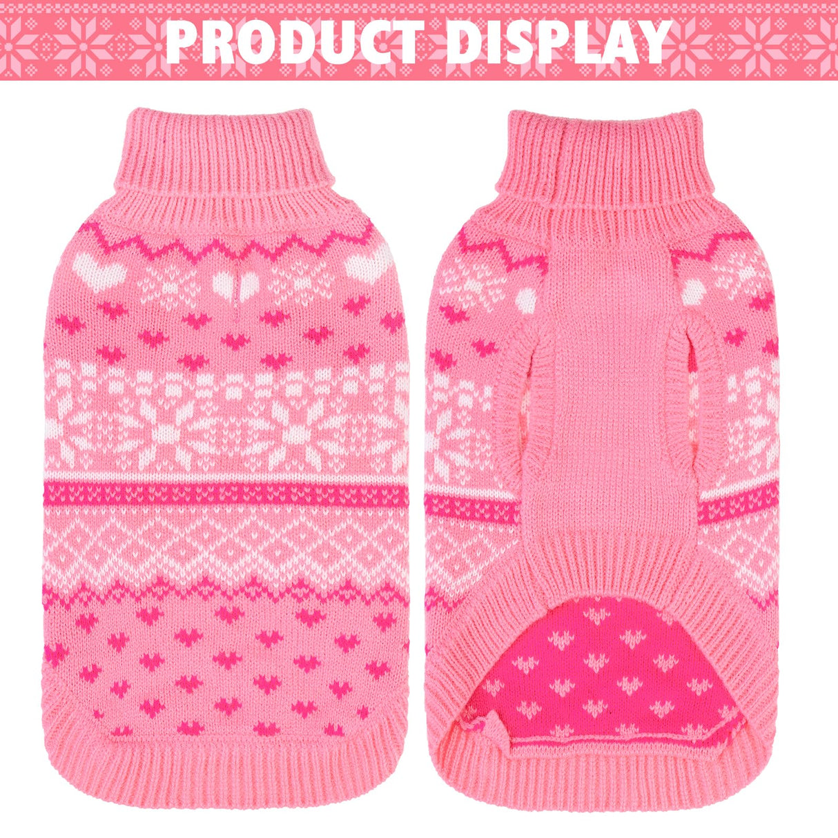 SCENEREAL Dog Sweaters for Medium Sized Dogs - Soft, Warm Turtleneck Pullover Fall Winter Dog Clothes, Knitted Argyle Dog Christmas Outfits, Ugly Pet Clothing for Boy Girl Puppy