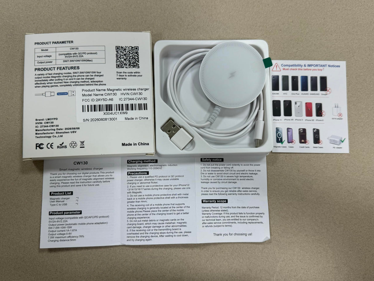 Magnetic Wireless Magsafe Charger iPhone: Charging Pad for iPhone 17/16/15/14/13/12 Series & AirPods Pro 4-2, Strong Magnet, Dual Ports, Case-Friendly, Lightweight for Travel Home Office Desk