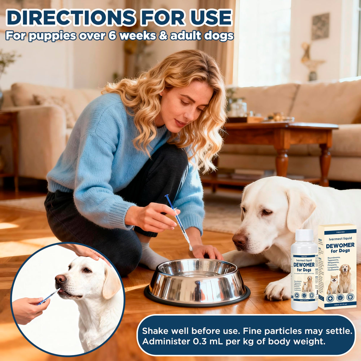 lvermect for Dogs, Dewomax Liquid Digestive Support, Broad Spectrum Formula for Puppies & Adult Dogs – Supports Gut Balance, Internal Cleanse & Canine Wellness – 3.5 oz (100mL)