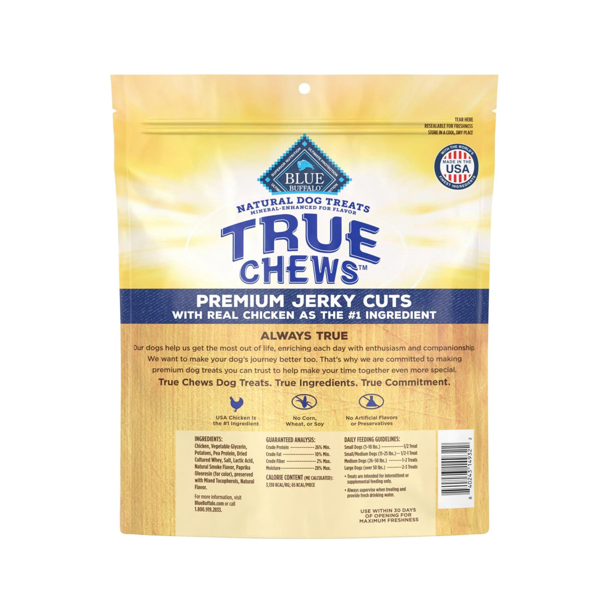 Blue Buffalo True Chews Premium Jerky Cuts Natural Dog Treats, Chicken 32 oz bag