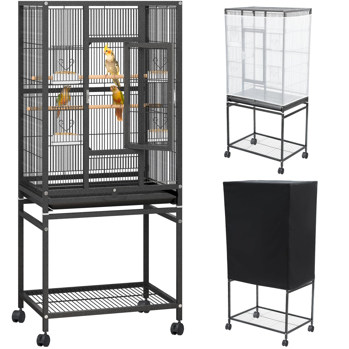 YITAHOME 53 inches Birdcage Cover and Bird Cage Seed Catcher, Bird Cages for Parakeets, Parrot, Cockatiel, Pigeon, Flight cage for Birds