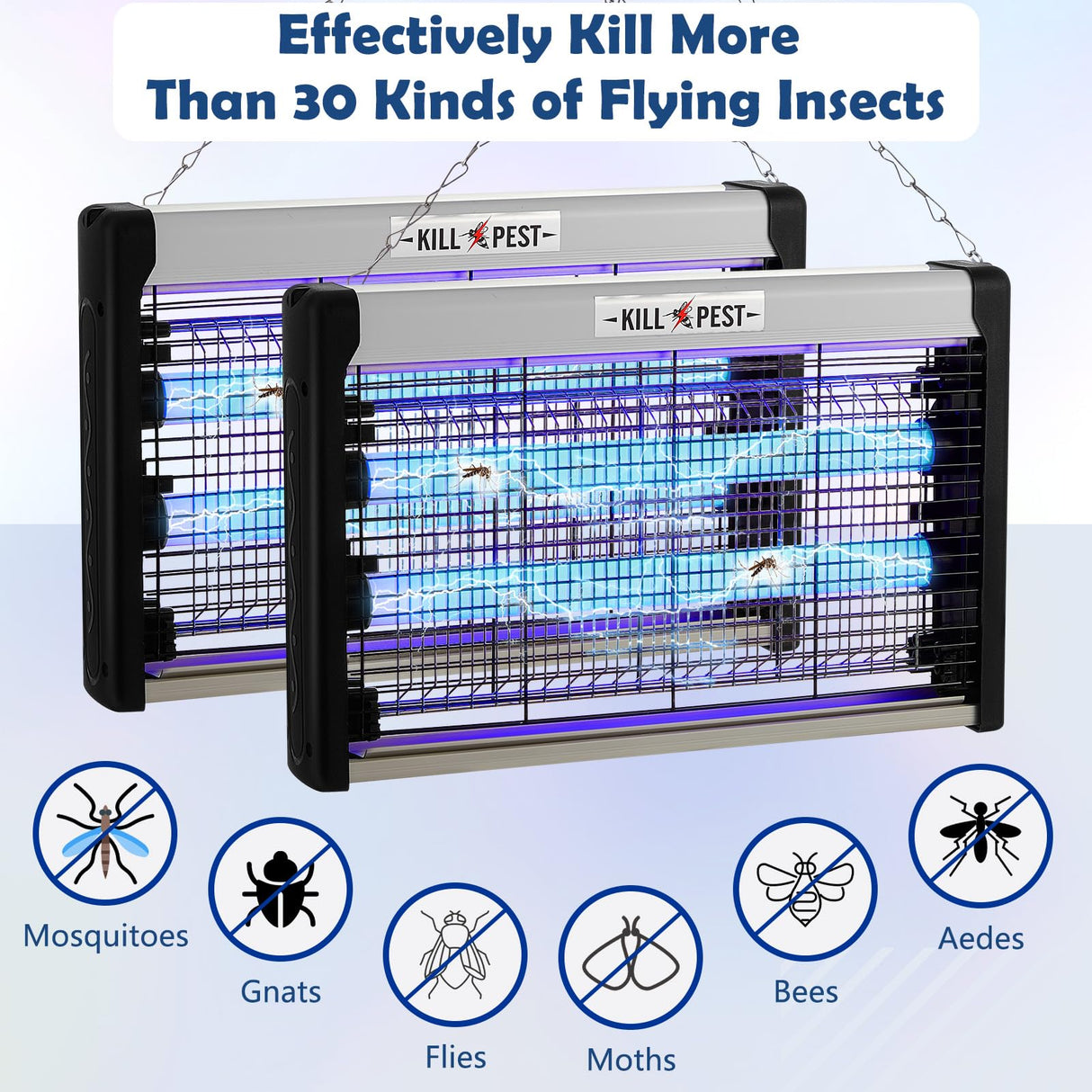 Qualirey 2 Pcs Electric Bug Zapper Summer Indoor Outdoor Electric Bug Zapper 6w Purple UV Light Fruit Flies Mosquito Killer Lamp Indoor Insect Killer Plug in Electric Fly Trap for Home Outdoor