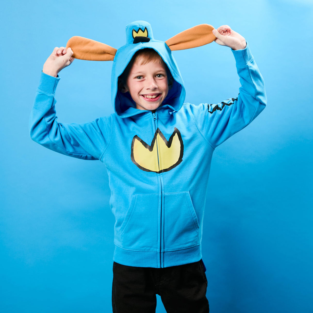Bioworld Dog Man Emblem Boy's Blue Long Sleeve Cosplay Zip-Up Hoodie 6/7 (S)