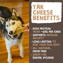 Load image into Gallery viewer, Mighty Paw Yak Cheese Dog Chews – All-Natural Long Lasting Hard Chew for Aggressive Chewers – High Protein, Odor-Free Dog Treat – 3 Ingredient Natural Yak Chews for Large Dogs – (4 Pack)