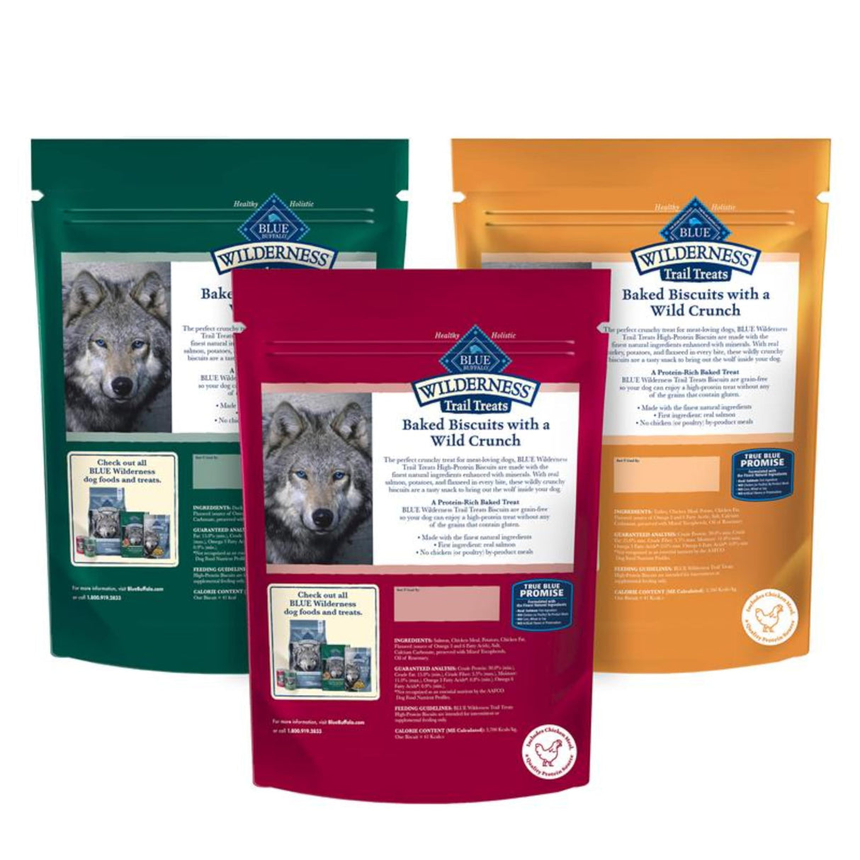 Blue Buffalo Wilderness Variety Pack Dog Treats Made with Natural Ingredients Duck Turkey & Salmon