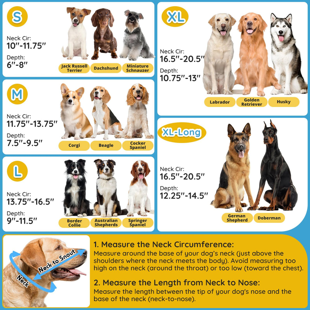 Didopet Dog Cone Collar After Surgery, Extended Dog Recovery Cone to Stop Licking Wounds, Transparent Soft Elizabethan Collar for Large Medium Small Dogs, Adjustable Pet Cone with Elastic Neck Loops