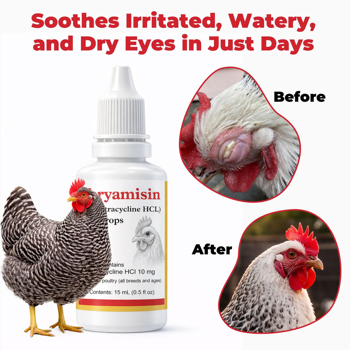 FRONTGUARD Chickens Eye Care Drops for Chickens, Ducks & Birds – Improve The Eye Health – Improve Egg Quality – Supports Clear Vision & Healthy Eyes – 15 mL (0.5 fl oz)