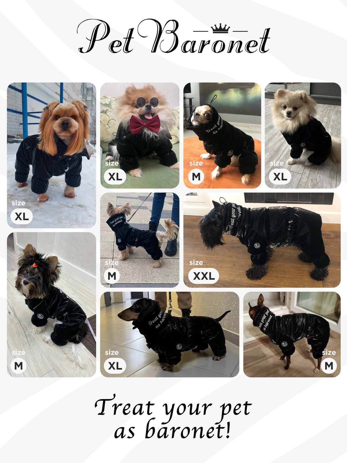 PETBARONET Dog Winter Jacket, Waterproof Full Body Dog Coat, Snow Jacket for Dogs, Snowsuit, Winter Coat - Perfect for Cold Weather, Ideal for Small Medium Dogs (Black, Large)