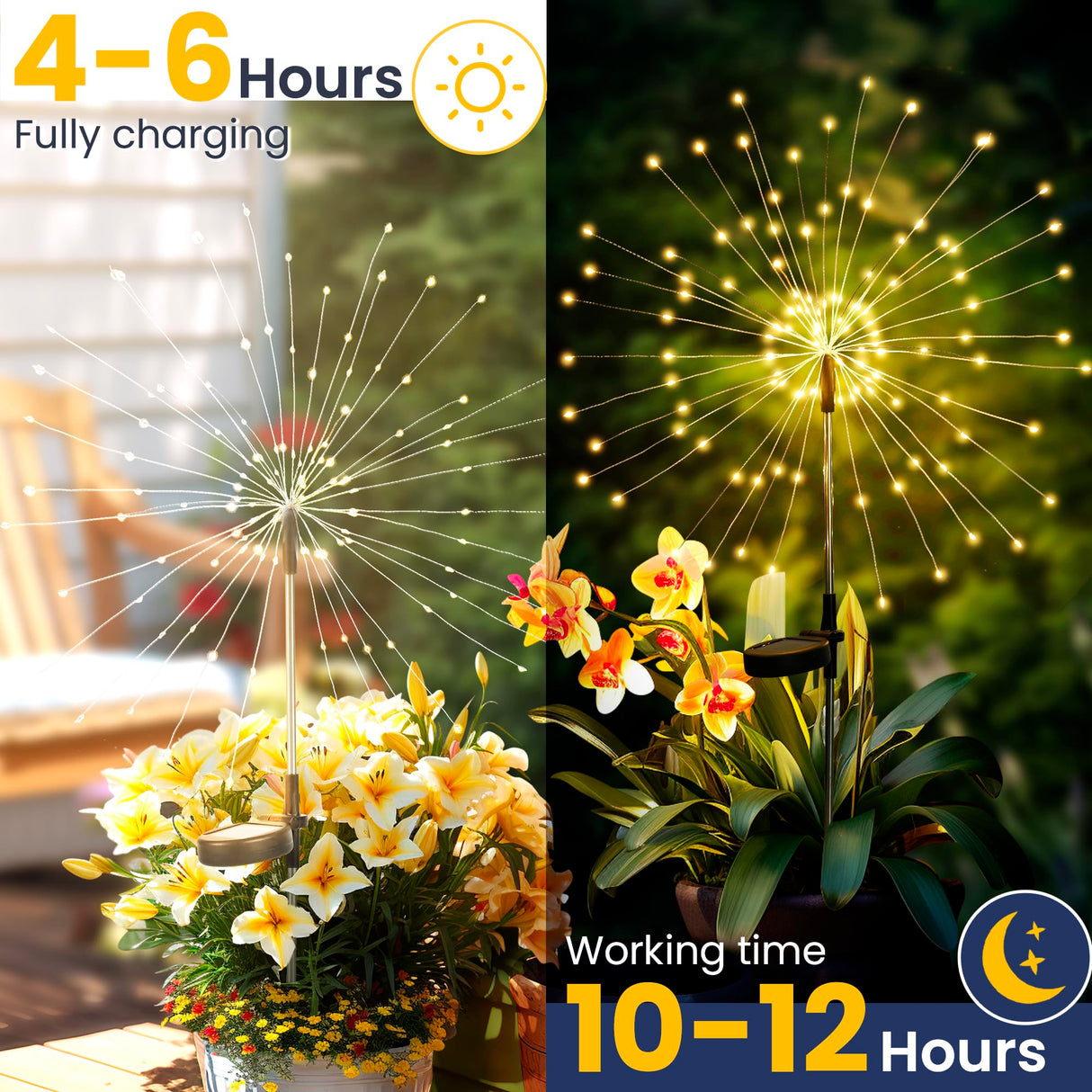 GIGALUMI Garden Outdoor Decor Lights, Christmas 8 Pack Solar Garden Lights for Yard Outside Fairy Garden Lights Decorative, Solar Lights for Balcony Patio Garden Decor Yard Pathway Flowerbed Planter