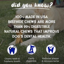 Load image into Gallery viewer, Pet Factory 7in Braided Beefhide Dog Chew Sticks with Peanut Butter Flavor - 100% USA Made Rawhide Chews for Medium Dogs, Long Lasting Dental Health, 7 inches (Pack of 6)