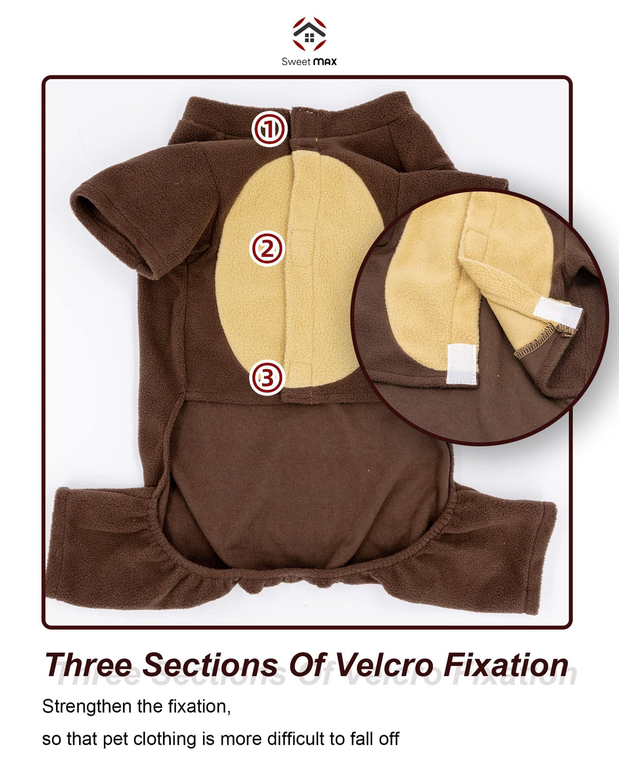 Bear Pet Costume Ears Hat Sweater Furry Clothes Cute Halloween Cosplay Costumes for Small Medium Large Dogs Cats (Large)