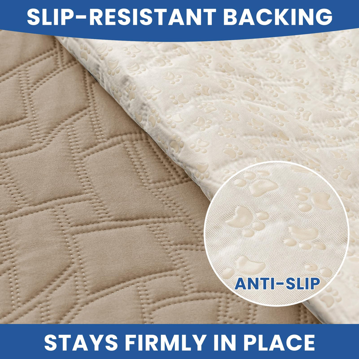 CYCMACO Waterproof Couch Covers for Pets, Waterproof Dog Bed Cover, Anti-Slip Soft Dog Blankets, Couch Cover for Dogs Washable, Pet Blanket for Puppy Large Dogs Cat (30x70 Inch, Khaki)