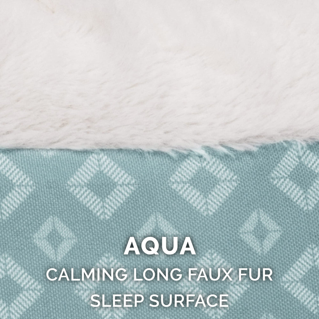 Furhaven Replacement Donut Dog Bed Cover Plush & Diamond Print Calming Cuddler, Machine Washable - Aqua, Medium
