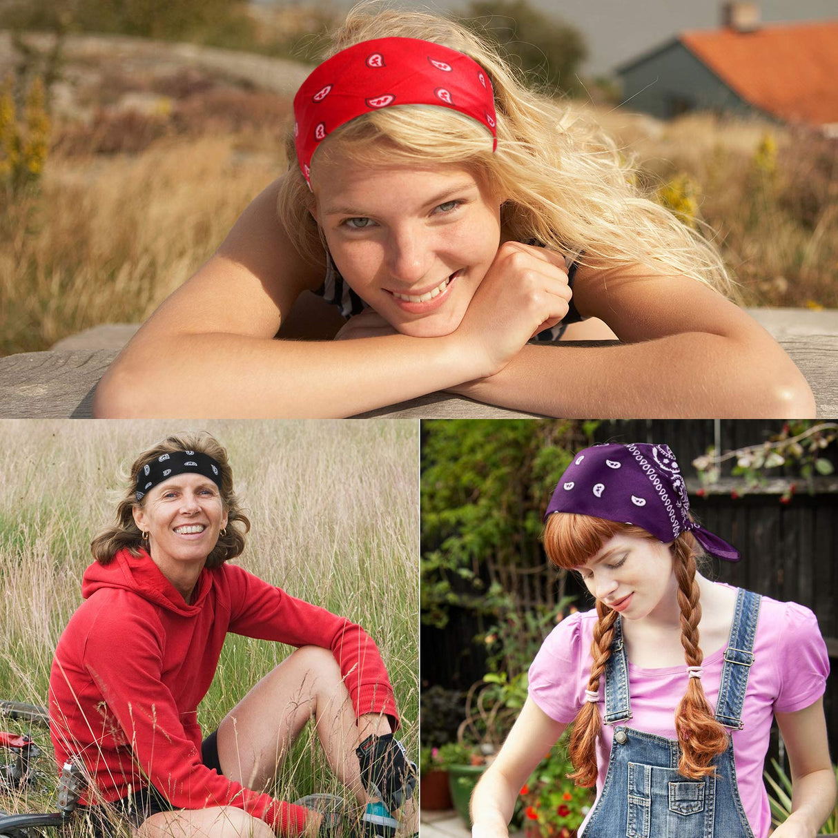 CECIAOAIME 16 Pcs Bandanas Multi-Purpose Bandana Headbands Party Outdoor Head Scarf 22x22 inch Handkerchiefs for Women Men
