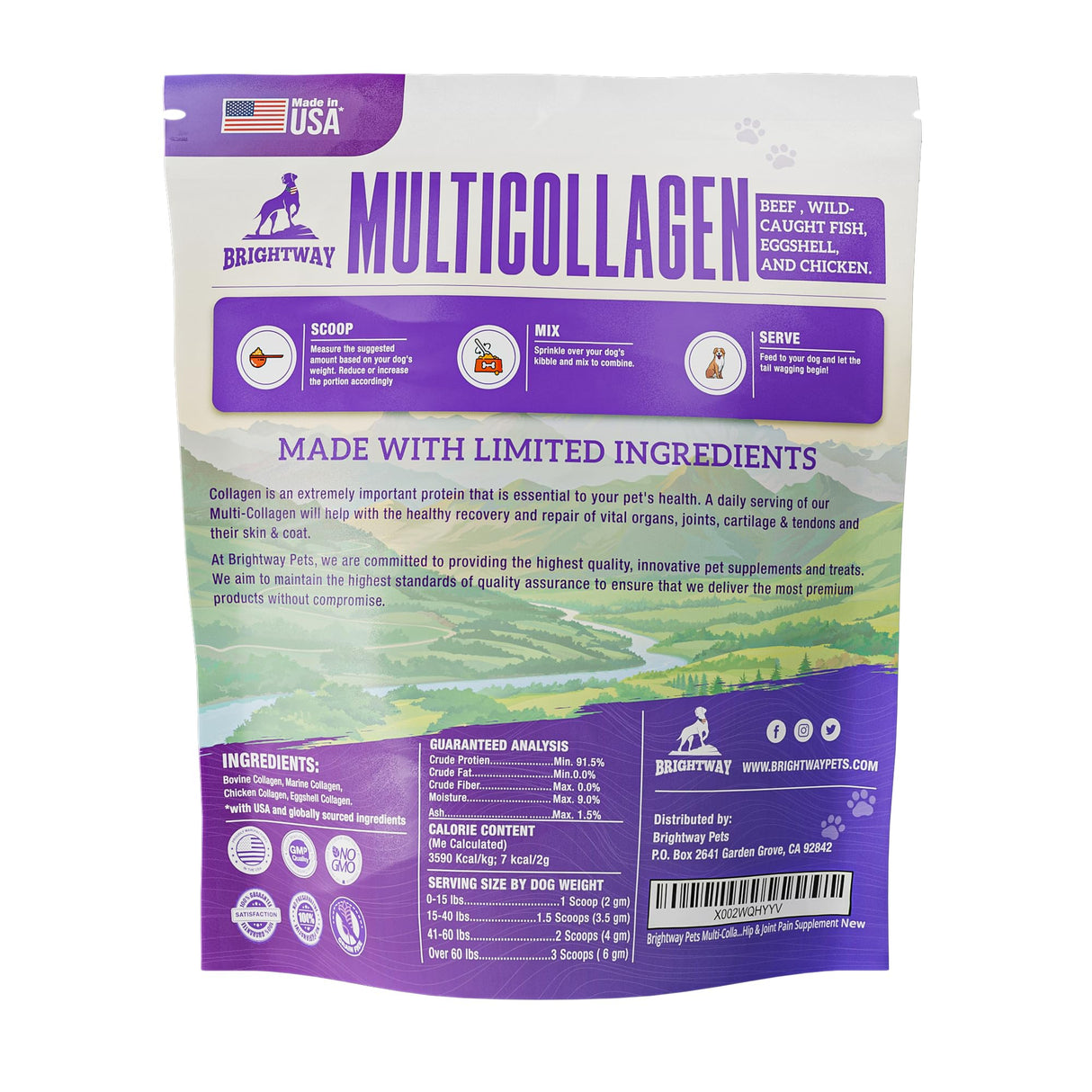 Multi-Collagen Peptide Daily Liquid Collagen for Dogs, Dog Collagen, Eggshell Powder Membrane for Dogs - Arthritis, Skin & Coat Health, Allergies,Dog Mobility Hip & Joint Pain Joint Supplement Relief