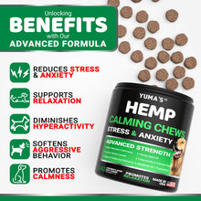 Load image into Gallery viewer, Hemp Calming Chews for Dogs - 240 Treats - Advanced Dog Calming Chews - Anxiety Relief Supplement Treats with Melatonin - Sleep Aid for Separation, Barking, Stress, Hip and Joint Support Made in USA