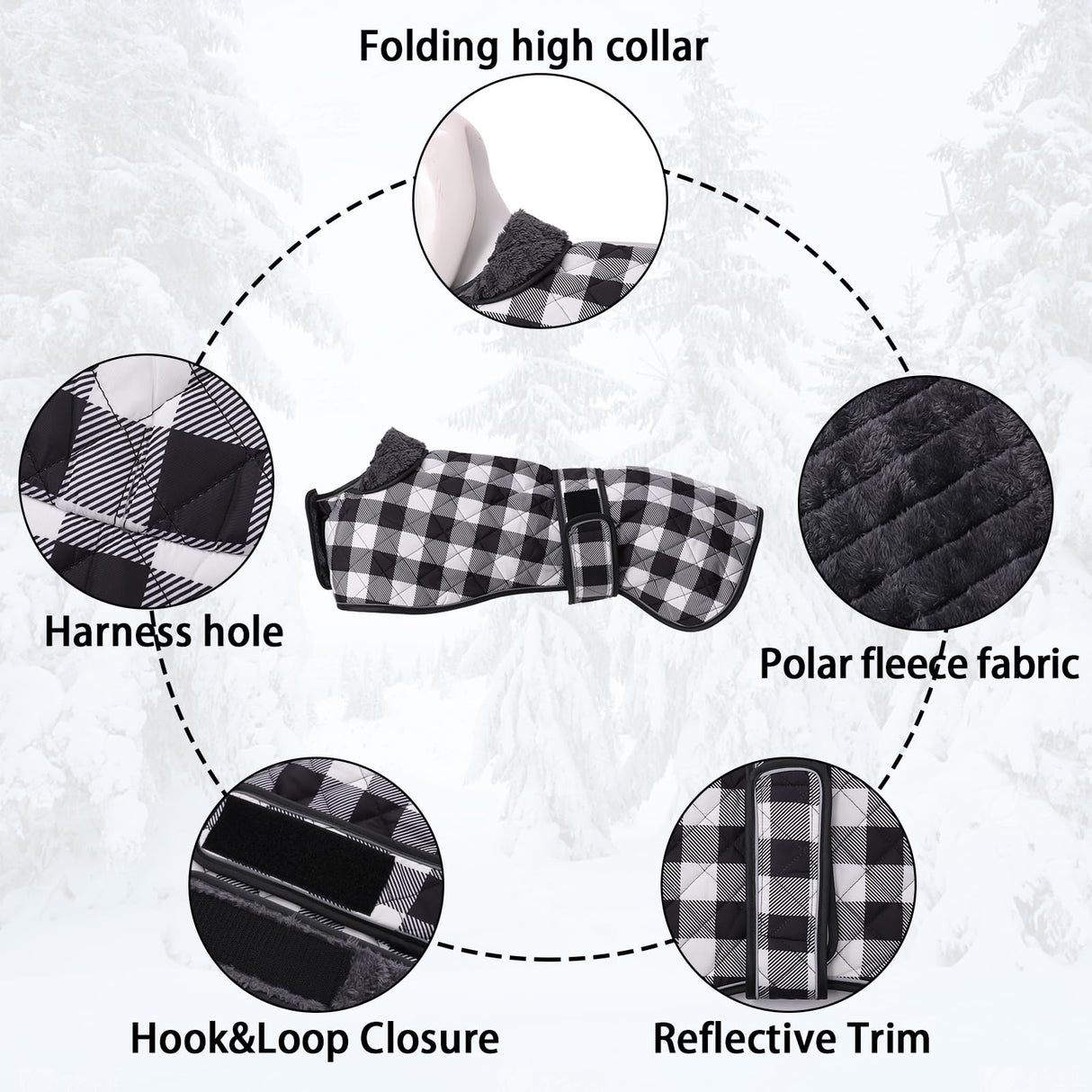 Geyecete Waterproof Greyhound Whippet Lurcher Dog Coat-with Warm Fleecy Lining Inside Outdoor Dog Apparel with Adjustable Bands for Medium, Large Dog-Black-3XL