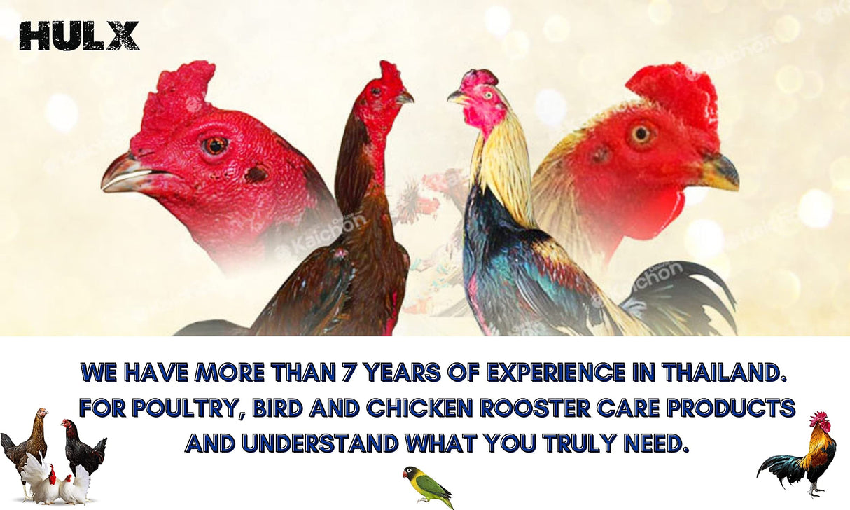HULX Super Green 10 CC. Rooster Booster Health Care Protection, Quickly Recover Chicken Rooster from Sick, Heal Wounds Pain, Recovery Energy Increase Immunity Poultry & Bird