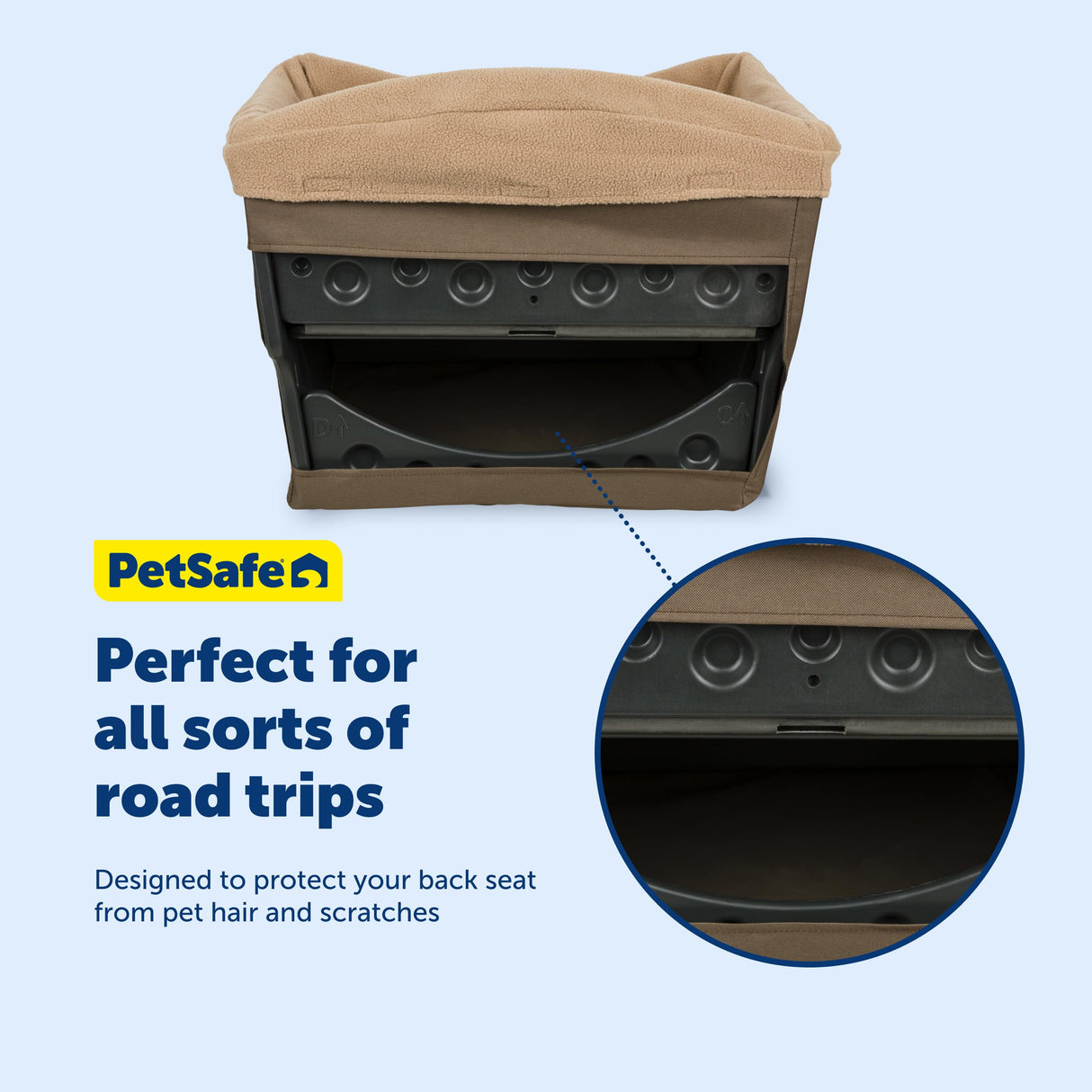 PetSafe Happy Ride Dog Safety Seat - Dedicated Pet Car Seat for Small Dogs - Elevated Booster Seat - Fleece Liner Booster Seat - Machine Washable - Fits Most Cars, Trucks & SUVs