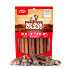 Load image into Gallery viewer, Natural Farm Odor Free Bully Sticks (4 Inch, 10 Pack) for Small & Medium Dogs - 100% Beef Chews for Pups, Non-GMO, Grain-Free, Fully Digestible Long Lasting Dog Treats