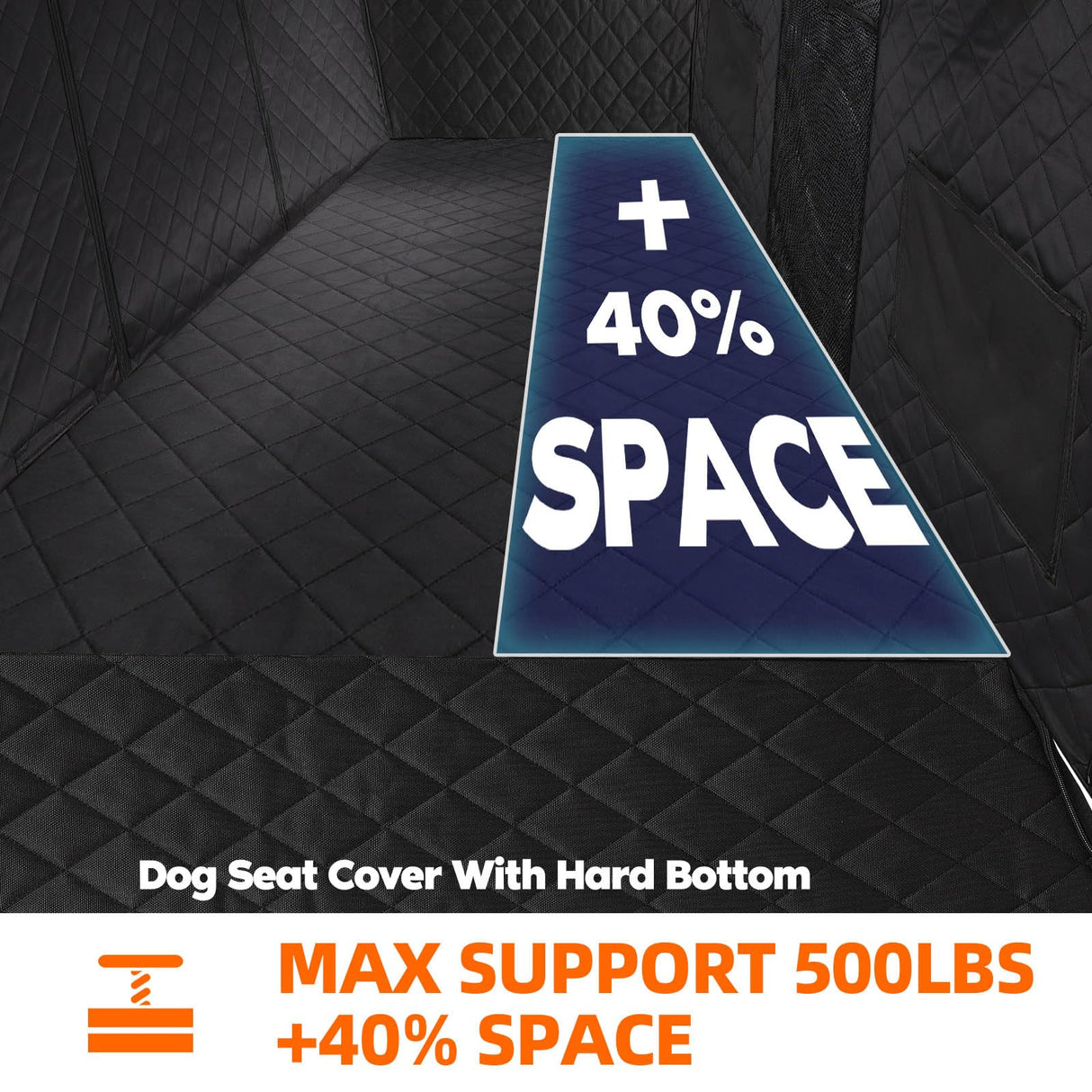 OLenyer Dog Car Seat Cover-Large Space,Back Seat Extender for Dogs,Car Seat Protector,Car Seat Cover Hard Bottom Holds 400 lbs,Upgraded Material Waterproof Pet Car Bed Dog Hammock for Car, SUV,Truck
