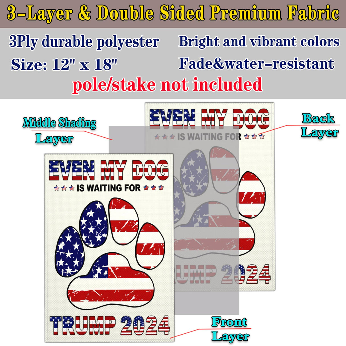 Kmxzint Trump 2024 Garden Flag Take America Back Garden Flag Patriotic American Garden Flags for Outside 12x18 Double Sided Trump Vance 2024 Yard Sign Flag President Election Garden Flag