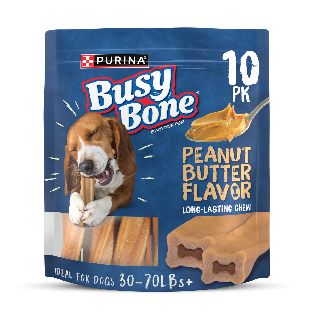 Purina Busy Bone Adult Dog Chew Bone Treats, Peanut Butter - 10 ct. Pouch