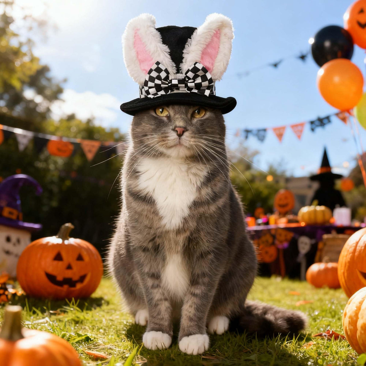 Littledropet Dog Bunny Ear Top Hat,Pet Halloween Easter Rabbit Costume Outfits Plush Hat for Small Medium Large Dogs,Small