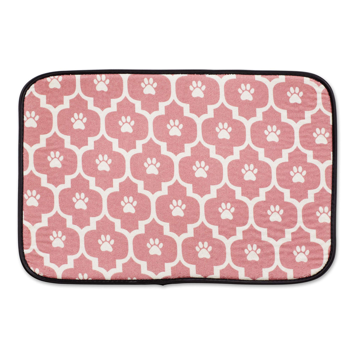 Bone Dry Machine Washable, Ultra Absorbent Pet Mat, 12x18, Rose/Off-White Lattice