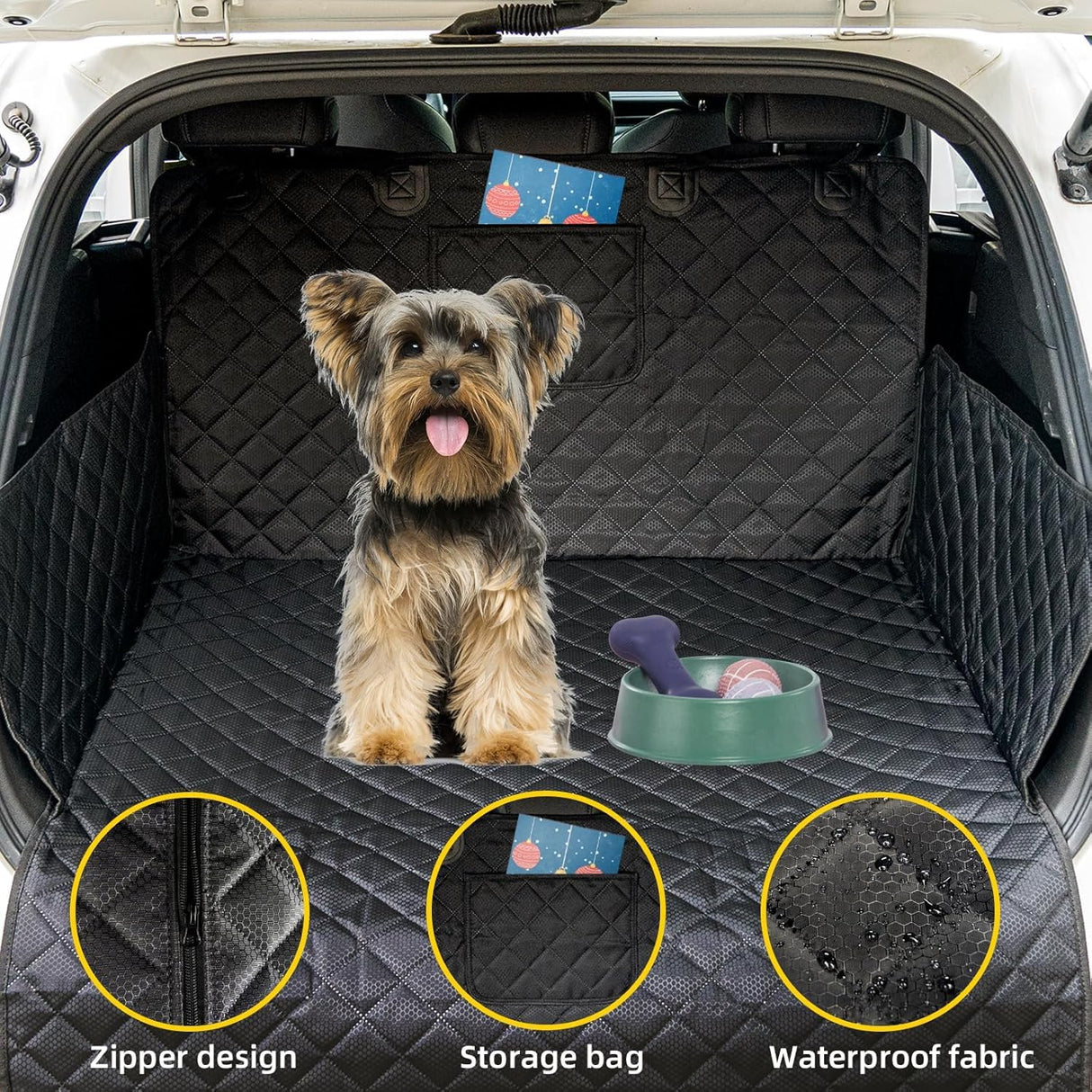 HCCW SUV Cargo Liner for Dog Car Seat Cover Waterproof Pet Cargo Cover Nonslip Dog Seat Cover with Bumper Flap Protector for SUV Trunk Sedans Vans(70L”*40W“)
