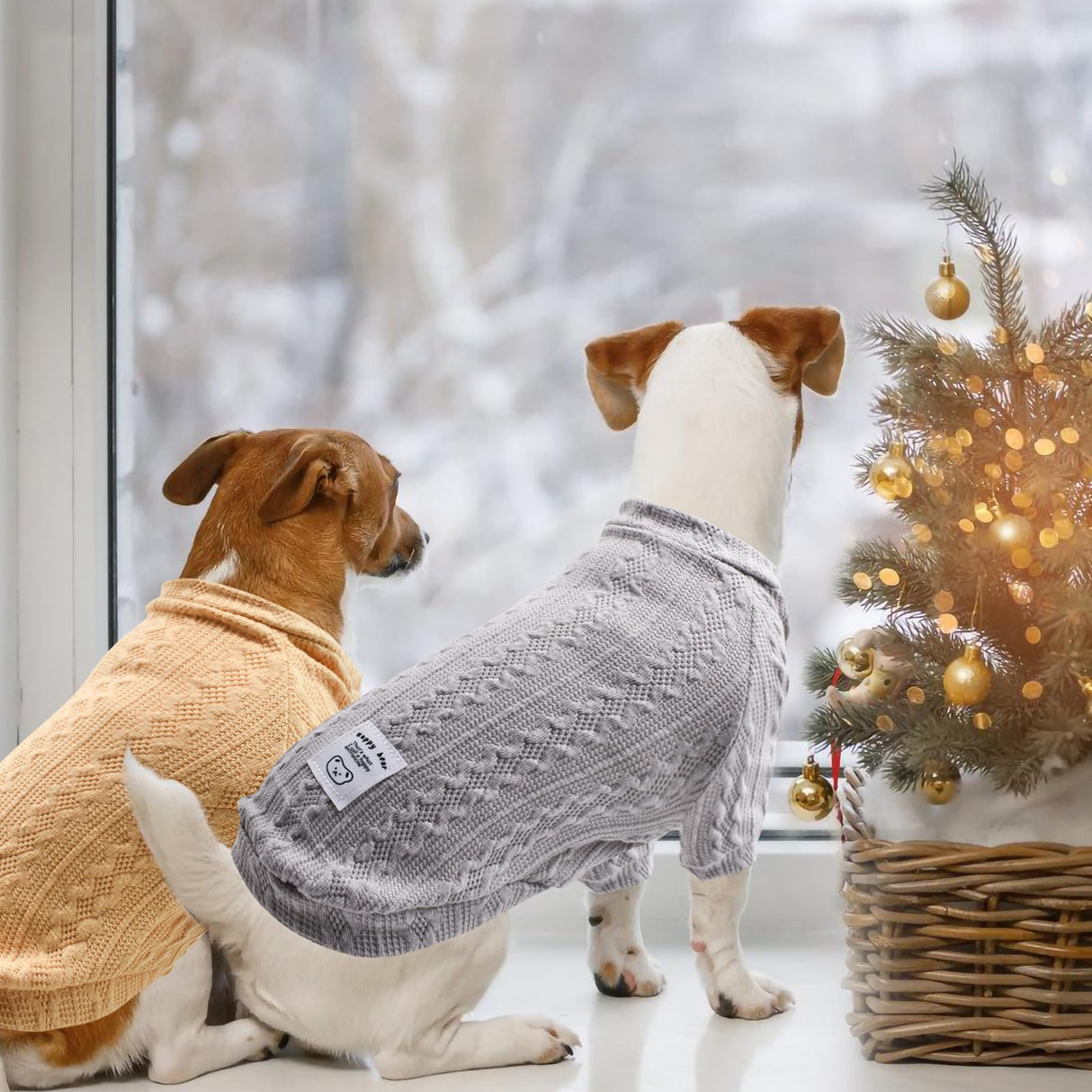 KATOLK 4 Pack Dog Knitted Sweater Dog Clothes for Small Medium Dogs, Warm Soft Puppy Kitten Dog Sweaters for Boy Girl Pet in Winter, Pet Cat Clothes Outfits Cold Weather Pullover for Chihuahua (S)