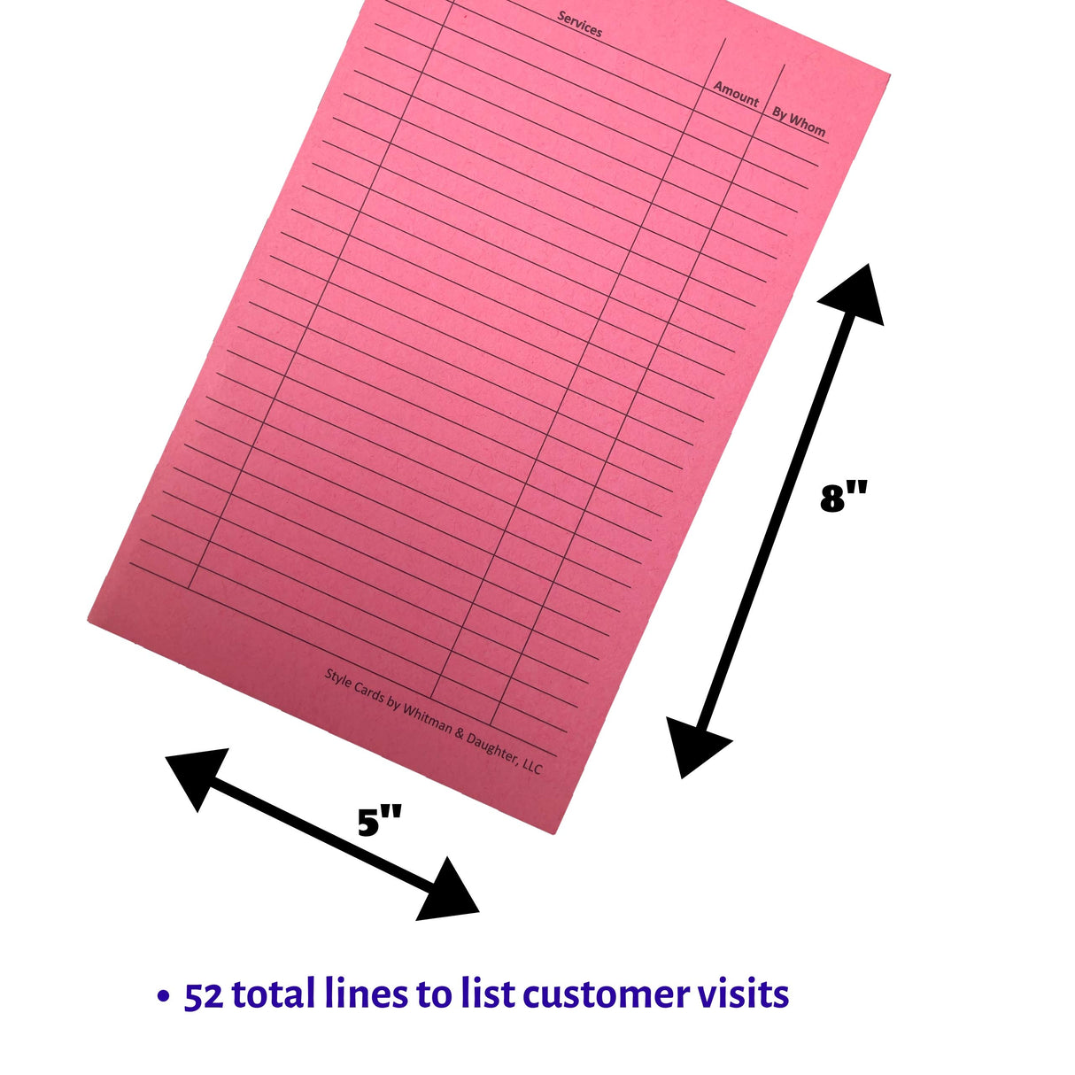 Groomers Margins Pink Dog Grooming Cards 5X8 Inch (100 Pack 8 X 5 inches) Dog Groomer Client Cards for Veterinarians, Pet Kennel Records, and Cat Grooming