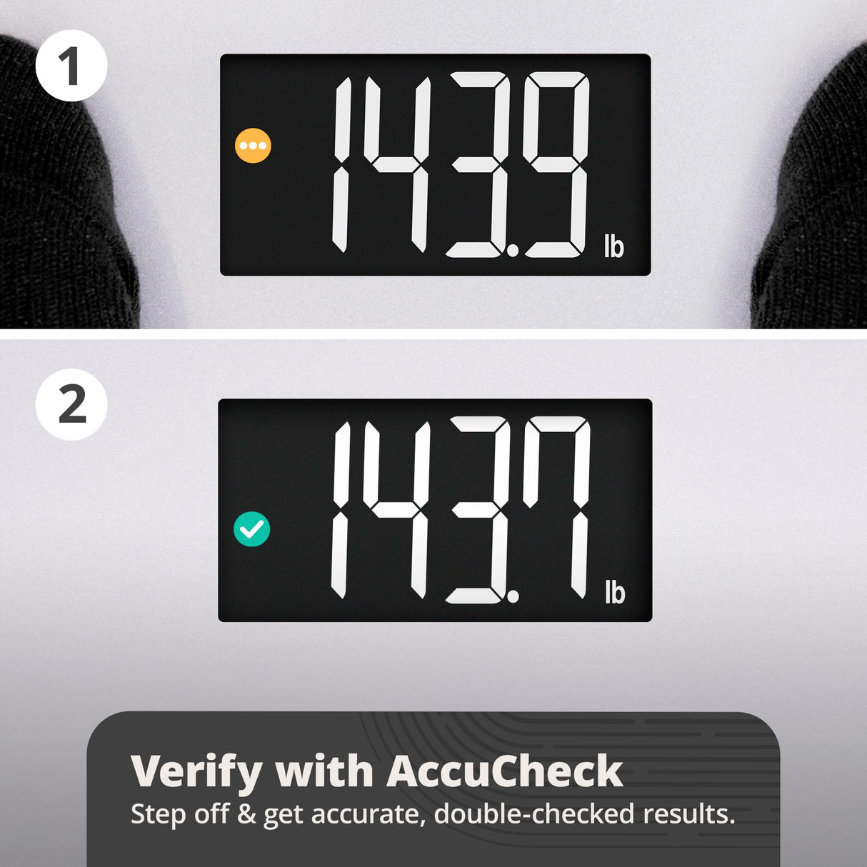 Greater Goods Digital AccuCheck Bathroom Scale for Body Weight, Capacity up to 400 lbs, Batteries Included, Ash Grey